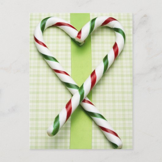 Candy Cane Hearts Postkarte (Vorderseite)