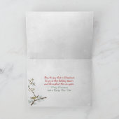 Candy Cane Herz auf Holz Feiertagskarte (Innenseite)