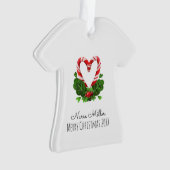 Candy Cane Herz Frohe Weihnachts NURSE Name Jahr Ornament (Vorderseite)