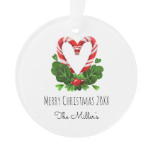 Candy Cane Herz Frohe Weihnachtsnamen Jahr Foto