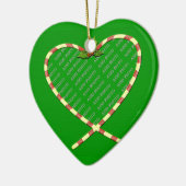 Candy Cane Herz Ihr Foto Keramik Ornament (Links)