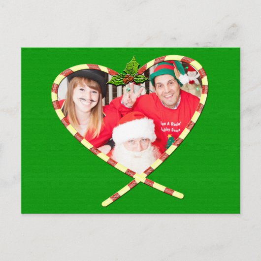 Candy Cane Herz Ihr Foto Postkarte (Vorderseite)