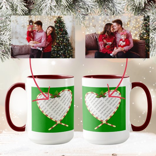 Candy Cane Herz Ihr Foto Tasse