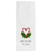 Candy Cane Herz Merry WeihnachtsNAME Festivals Spa Geschenktüte Für Weinflaschen (Rückseite)