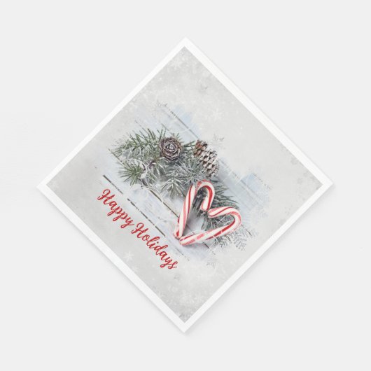 Candy Cane Herz und Pine Serviette (Ecke)