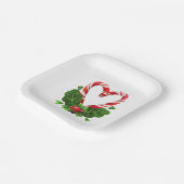 Candy Cane Herz Weihnachtsfeiertage Süß Festival Pappteller (Gewinkelt)