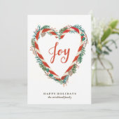 Candy Cane Herz Weihnachtskarte Feiertagskarte (Stehend Vorderseite)