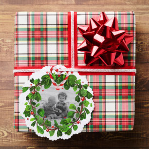 Candy Cane Herzkranz Foto Frohe Weihnachten Jahr Ornament Karte