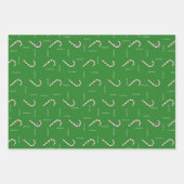 Candy Cane HoHoHo Green Red Christmas Holiday Geschenkpapier Set (Vorderseite 3)