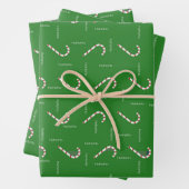 Candy Cane HoHoHo Green Red Christmas Holiday Geschenkpapier Set (Beispiel)