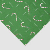 Candy Cane HoHoHo Green Red Christmas Holiday Seidenpapier (Detail)