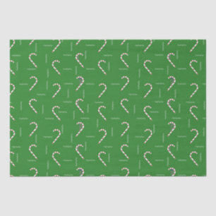 Candy Cane HoHoHo Green Red Christmas Holiday Seidenpapier