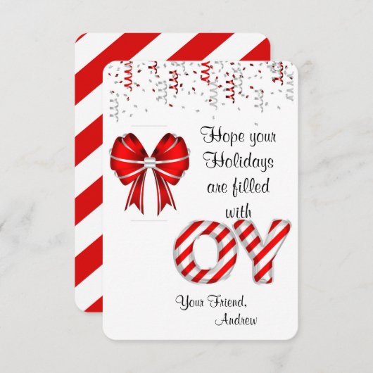 Candy Cane Holder Geschenkmarken für Kinder Einladung (Vorne/Hinten)