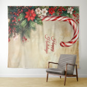 Candy Cane Holiday Backdrop Wandteppich (Beispiel (Horizontal))