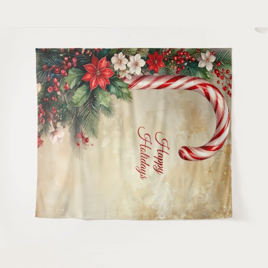 Candy Cane Holiday Backdrop Wandteppich (Vorderseite (Horizontal))