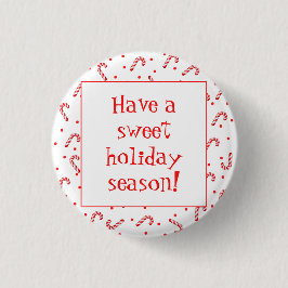 Candy Cane Holiday Button