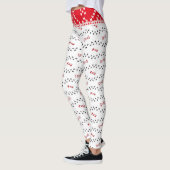 Candy Cane Holiday Dog Paw Weihnachten Leggings (Links)