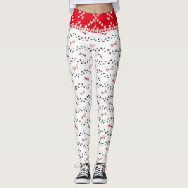 Candy Cane Holiday Dog Paw Weihnachten Leggings