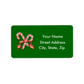 Candy Cane Holiday Labels Adressaufkleber (Vorne)