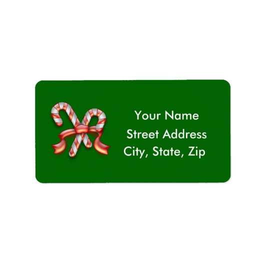 Candy Cane Holiday Labels Adressaufkleber (Vorne)