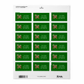 Candy Cane Holiday Labels Adressaufkleber (Vorne)