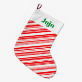Candy Cane Holiday Xmas 4Jojo (Name) Großer Weihnachtsstrumpf (Vorderansicht (hängend))