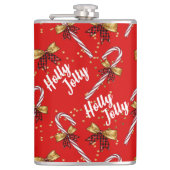 Candy Cane Holly Jolly Modernes Festival Flachmann (Vorderseite)