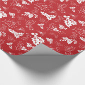 Candy Cane Holly | Red Christmas Wrapping Paper Geschenkpapier (Ecke)