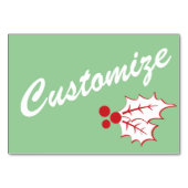 Candy Cane Holly | Retro Benutzerdefinierte Table  Tischnummer (Rückseite)