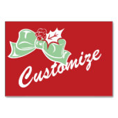 Candy Cane Holly | Retro-benutzerdefinierte Table- Tischnummer (Rückseite)