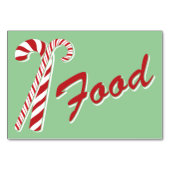 Candy Cane Holly | Retro-Food-Table-Karte 3 x 5 Tischnummer (Vorderseite)