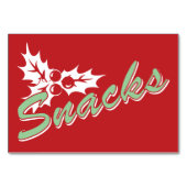 Candy Cane Holly | Retro Snacks Table Card 3 x 5 Tischnummer (Rückseite)