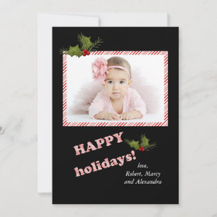 Candy Cane Horizontal Foto Holiday Card Feiertagskarte