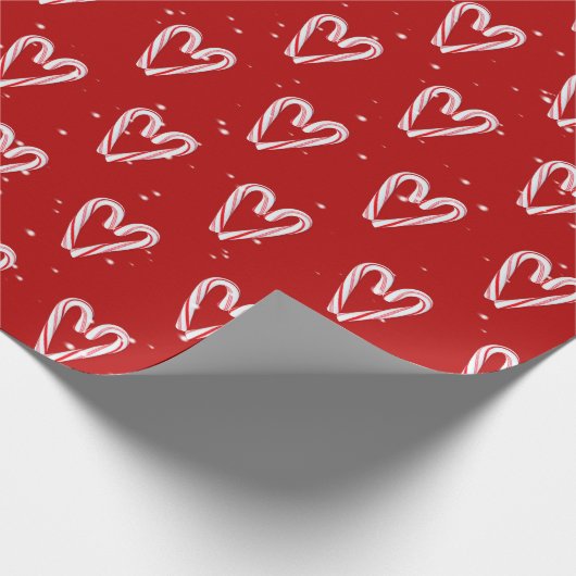 Candy Cane hört auf Schneeflocken Geschenkpapier (Ecke)
