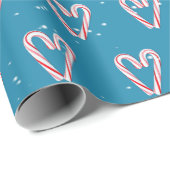 Candy Cane hört auf Schneeflocken Geschenkpapier (Rolleneckpunkt)