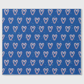 Candy Cane hört in Schneeflocken auf blau Geschenkpapier (Flach)