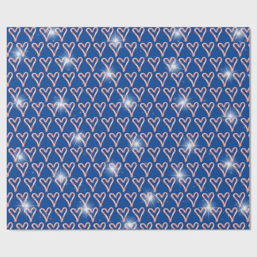 Candy Cane hört mit Sternen Geschenkpapier (Flach)