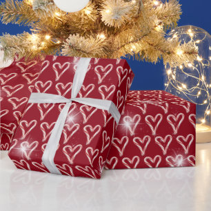 Candy Cane hört mit Sternen Geschenkpapier