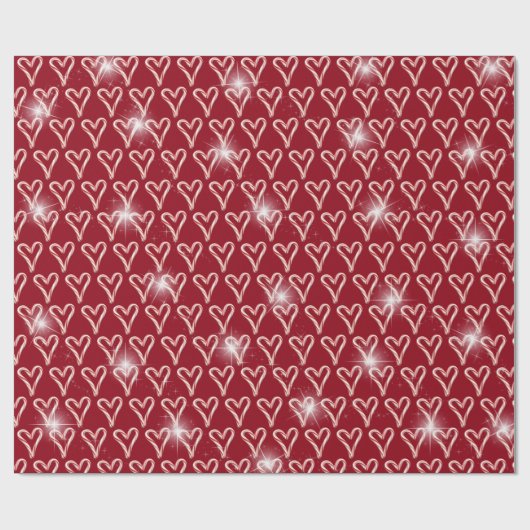 Candy Cane hört mit Sternen Geschenkpapier (Flach)