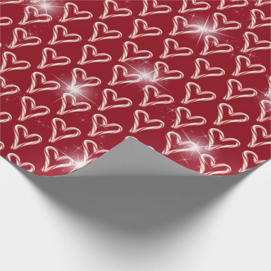 Candy Cane hört mit Sternen Geschenkpapier (Ecke)