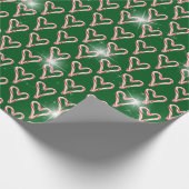 Candy Cane hört mit Sternen Geschenkpapier (Ecke)