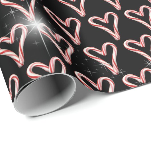 Candy Cane hört mit Sternen Geschenkpapier (Rolleneckpunkt)