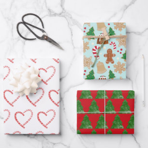Candy Cane hört Weihnachtskekse Weihnachtsbaum Geschenkpapier Set