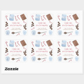 Candy Cane Hot Chocolate Mix Holiday Geschenk Quadratischer Aufkleber (Blatt)