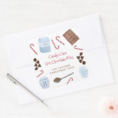 Candy Cane Hot Chocolate Mix Holiday Geschenk Quadratischer Aufkleber (Umschlag)