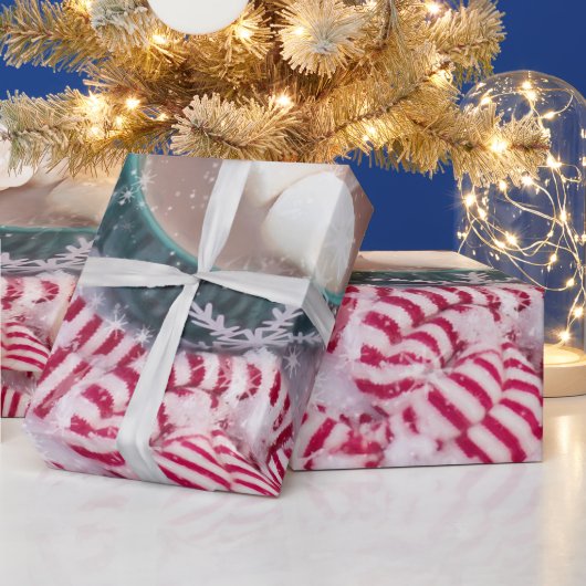 Candy Cane & Hot Chocolate Weihnachtswrapping Papa Geschenkpapier (Feiertage)