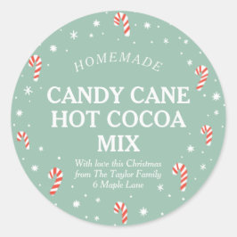 Candy Cane Hot Cocoa Weihnachtslabel Runder Aufkleber