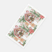 Candy cane house, gingerbread man, poinsettia serviette (Ecke)