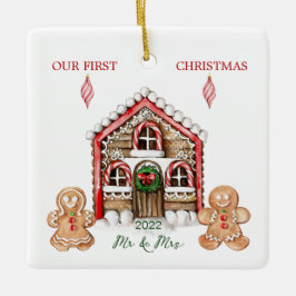 Candy Cane House Gingerbrot Menschen Weihnachten Keramikornament