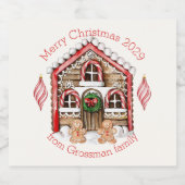 Candy Cane House, Lebkuchen Mann, Frau Weihnachten Bierflaschenetikett (Einzelnes Label)